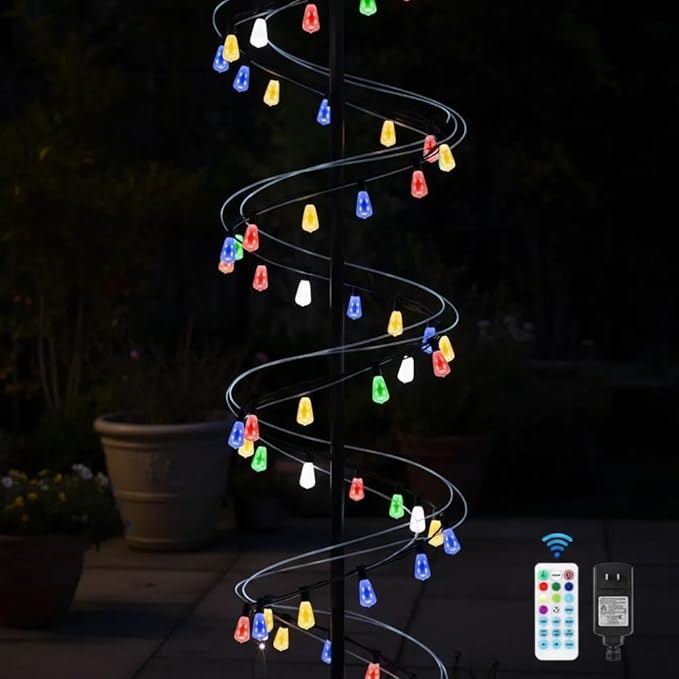 60FT Dimmable RGB Color-Changing Outdoor String Lights, 30 Shatterproof Bulbs Patio Lights with Remote Control, Perfect for Yard, Gazebo, Party, Wedding Decoration