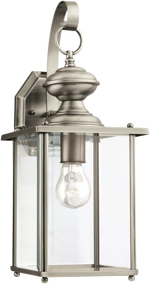 Sea Gull 8458-965 One Light Antique Brushed Nickel Lantern,Silver - Outdoor Wall Light | Lumora