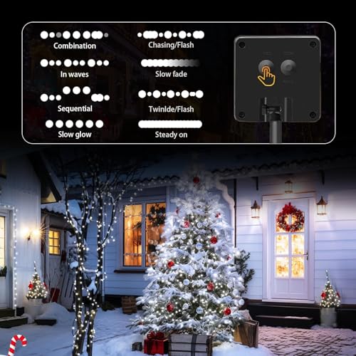 SyouHome Solar String Lights Outdoor, 4 Pack 400 LED Solar Christmas Lights
