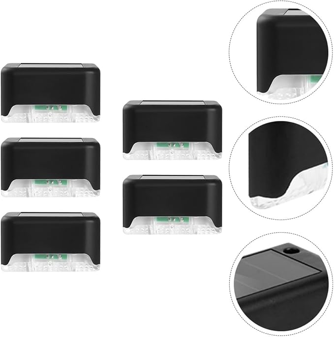 NUOBESTY 5pcs Outdoor Solar Lights LED Deck Lamps Waterproof Garden Fence Lights Warm White Solar Step for Patio | Lumora