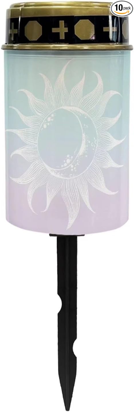White Sun Cemetery Solar Lights for Grave Waterproof and Weather Resistant Solar Lights Outdoor Pathway Flameless | Lumora
