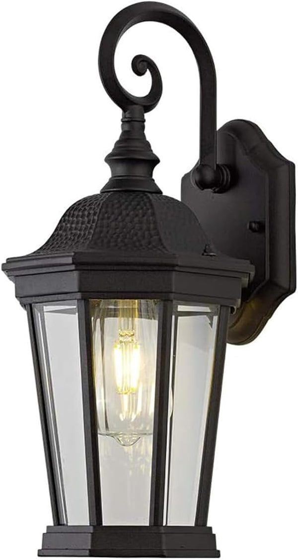 Outdoor Wall Lantern, Exterior Waterproof Outdoor Wall Light Fixtures, Black Aluminum Porch Sconces with E26 | Lumora