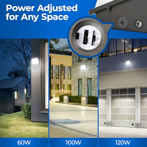 CINOTON 120W LED Wall Pack Light, 3CCT 16800LM, Dusk to Dawn Sensor, 4 Pack