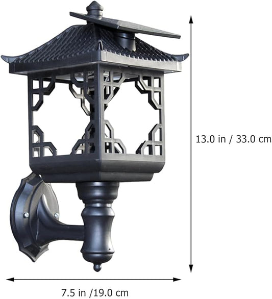 Solar Matte Black Wall Light Outdoor Waterproof LED Solar Porch Lantern for Yard Doorway Garden Exterior Lighting