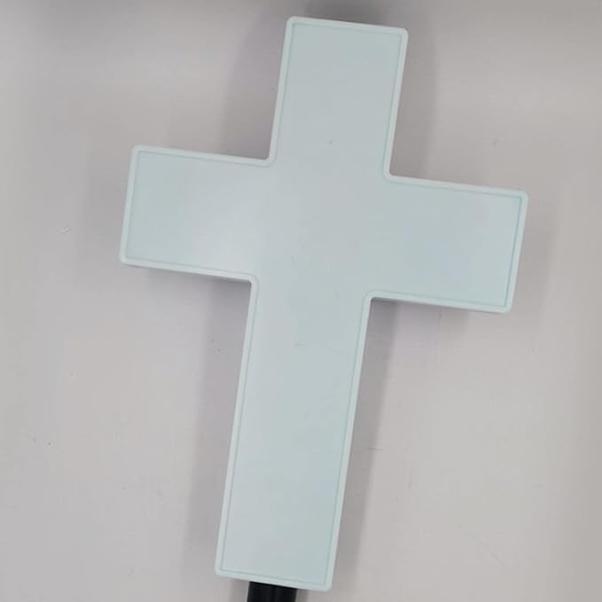 jojomis White Solar Cross Garden Decor Path Lawn Yard Acrylic Outdoor Landscape 250x80x570mm