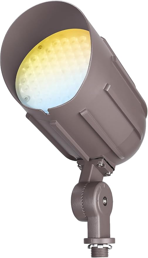 LEONLITE 3CCT Bullet Flood Light with Knuckle Mount, 30W/20W/12W Selectable - Outdoor Security Flood Light | Lumora
