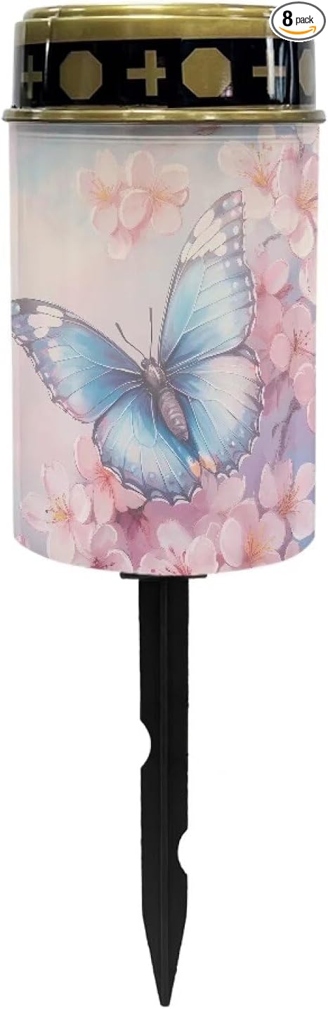 Butterfly Flower Solar Lights for Cemetery Gravesite Outdoor Solar Lights for Yard Decorative Cemetery Candle | Lumora