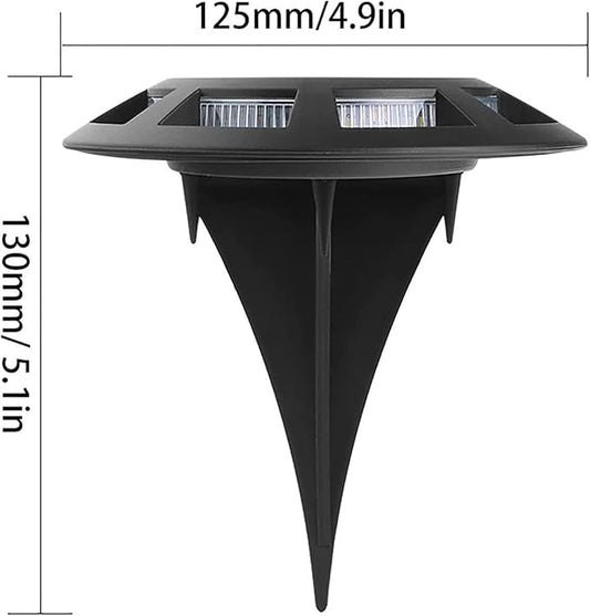 Solar Ground Lights Outdoor Waterproof 2 Pack Solar Lights Outdoor Pathway Garden Decorative Light Landscape Lighting Spot Light with 8 Main LED Lights & 8 Side LED Lights