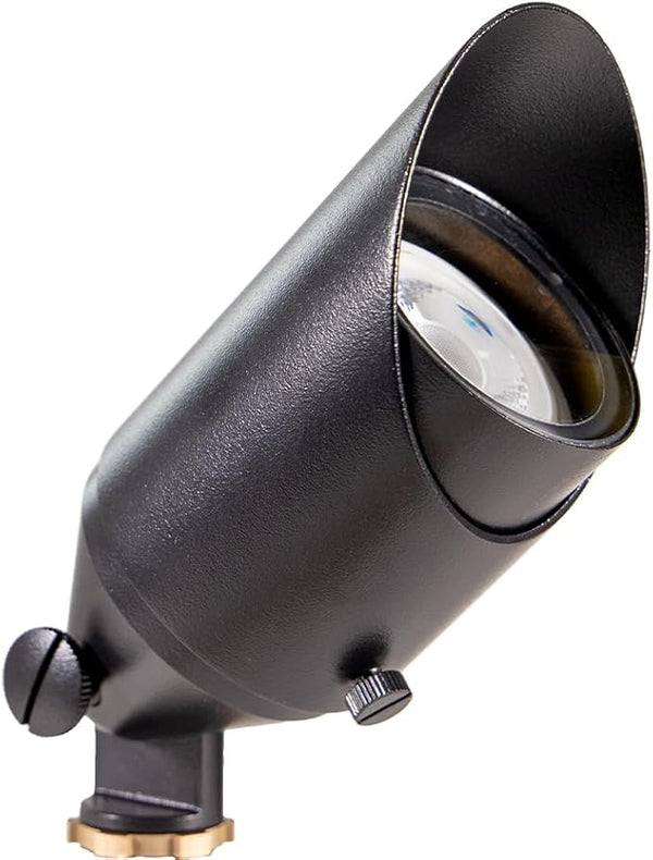 VOLT Top Dog Scotty 12V Cast Brass Outdoor Spotlight (Black) for Low Voltage Landscape Lighting of Yard, Lawn | Lumora