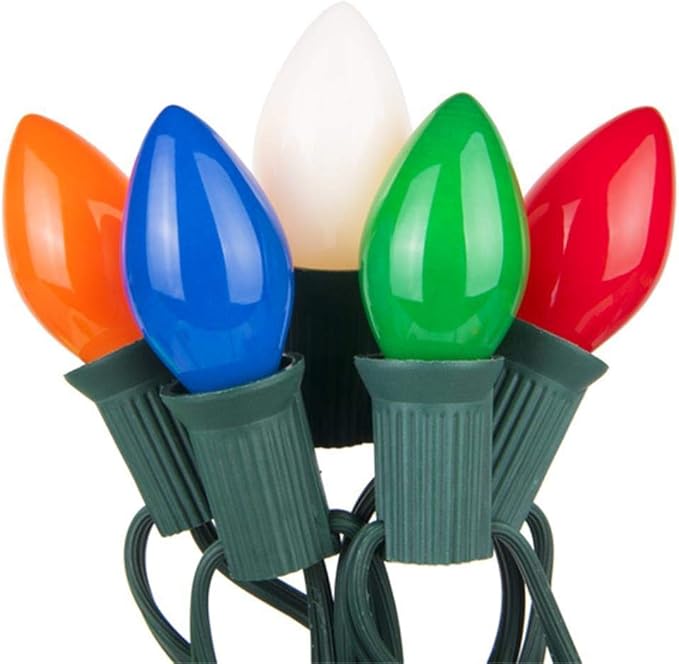 GOOTHY 25 Pack C7 Multicolor Christmas Light Bulbs, C7 Ceramic Colorful Incandescent Christmas Replacement Bulbs | Lumora