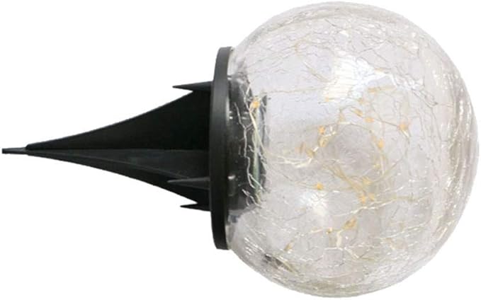 Uonlytech Cracked Glass Ball Lights Solar Gazing Ball Light 3.94 Inch Outdoor for Garden Pool Yard Pathway Patio Decor