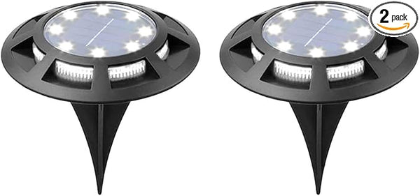 Solar Ground Lights Outdoor Waterproof 2 Pack Solar Lights Outdoor Pathway Garden Decorative Light Landscape | Lumora