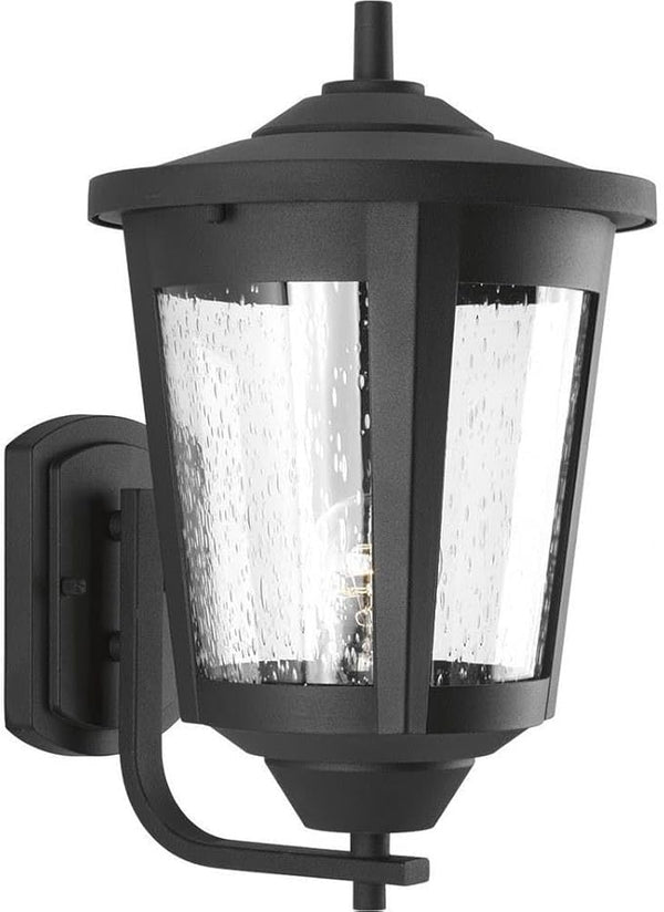Progress Lighting East Haven Collection 1-Light Clear Seeded Glass Transitional Outdoor Large Wall Lantern Light | Lumora