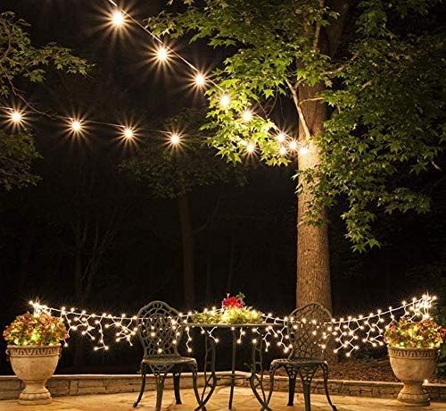 KLED LED Solar String Lights Outdoor 48Ft Waterproof Hanging Lights with S14 15 Shatterproof Bulbs & 4 Light Modes, Outside Backyard Lights for Patio Market Bistro Porch Cafe Decor (48)