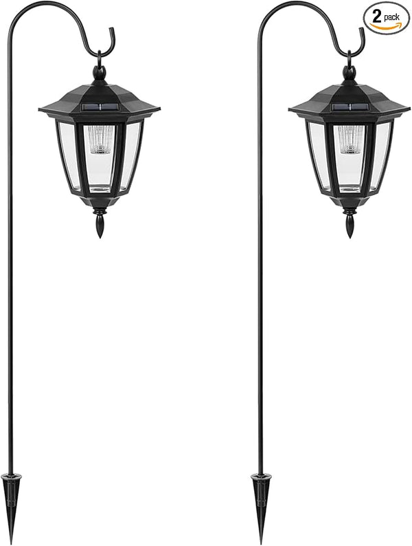Viewsun 34 Inch Solar Hanging Lights, Shepherd Hook Lights with 2 Shepherd Hooks Waterproof Outdoor Decorative | Lumora