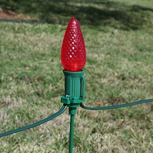 HLO Lighting 15" Universal Metal Light Stakes for Christmas Lights | Commercial-Grade C7 & C9 Stakes for Yard, Walkways, and Lawn Decorations | Pack of 25