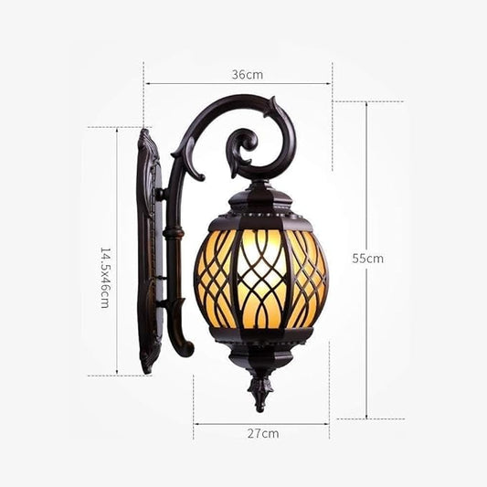 European Antique Wall Lamp,Creative Upside Down Spherical Retro,Waterproof Rainproof Vintage Light Fixture,Door Porch Metal Sconce Lighting s Mount Exterior
