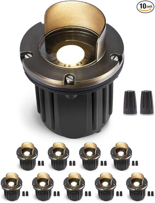 Gardenreet 12V Well Light - Brass Ip65 Waterproof Electric LED In-Ground Landscape Low Voltage - Outdoor Path Light | Lumora
