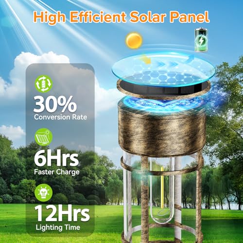 LETMY 12 Pack Brown Solar Pathway Lights Outdoor, Bright Solar Lights Outdoor Waterproof IP65, Solar Garden Lights Outdoor for Yard Walkway Driveway Landscape Garden Decor (Bronze)