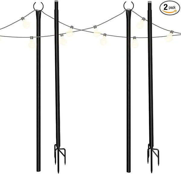 Holiday Styling Outdoor String Light Poles - Metal Patio Lighting Accessory | Lumora