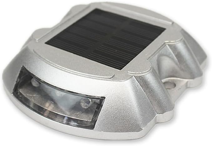 Wokyo 1PCS Outdoor Solar Deck Lights, LED Solar Driveway Lights IP68 Waterproof Driveway Markers, Aluminium Solar Sidewalk Lights for Step, Driveway, Pathway, Yard (1, Red Always on)