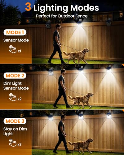 Clip on Solar Lights Outdoor, 600LM Motion Sensor Fence Lights