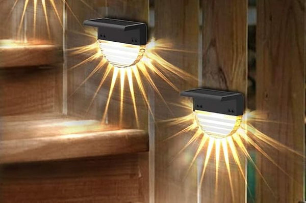 Ulalaza 2Pcs Solar Decking Lights RGB+ Changing Solar Step Lights Outdoor Waterproof Stair Lights for Fence, Deck | Lumora