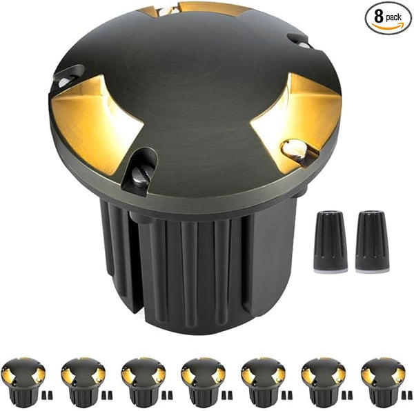 Gardenreet MR16 Well Light - Solid Brass Weatherproof Replaceable Bulb Low Voltage Inground - Outdoor Path Light | Lumora