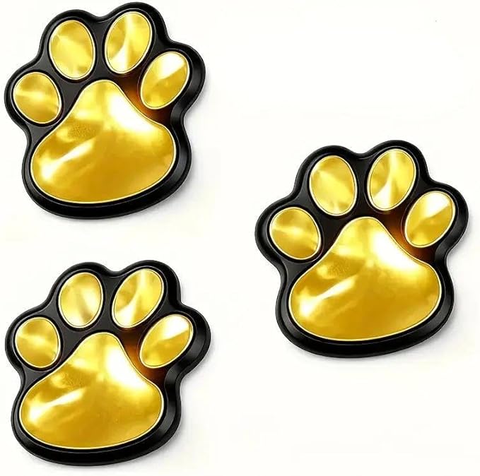 Solar-Powered Cat Paw Ground Light (3 Pieces in Regular Warm Colors) - Outdoor Path Light | Lumora