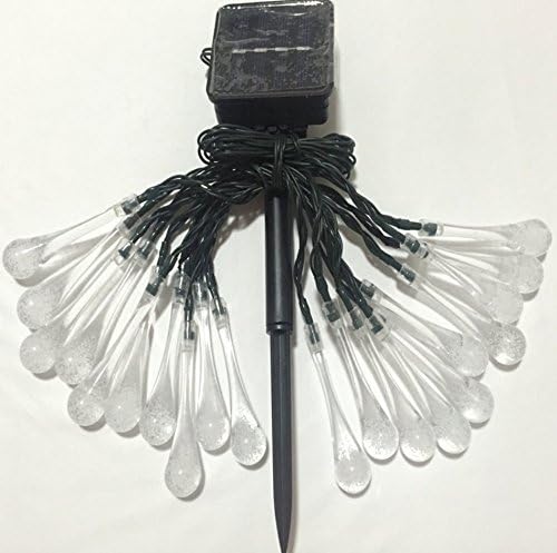 Solar String Lights 20ft 30 LED Water Drop Solar String Fairy Waterproof Lights for Halloween, Christmas, New Year, Valentine, Patio, Party, Wedding Decorations(Multicolor)