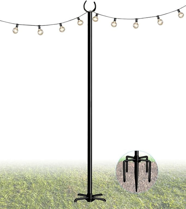 10FT String Light Pole Stand | Outdoor String Lights Hanging, Use for Backyard, Garden, Patio, Party, Festival | Lumora