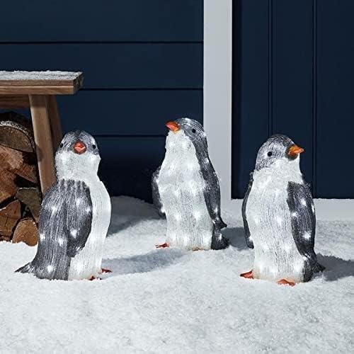 Solar Lights for Outdoor Garden, 3D Penguin Lamp Outdoor Lawn Decorative Landscape LED Lights for Garden Patio Yard Pathway Party Holiday, 3 Pack