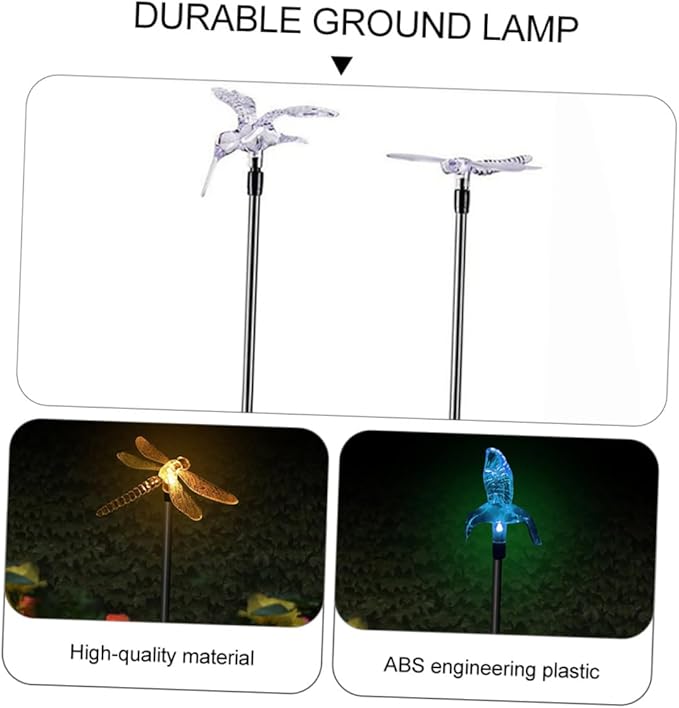 Uonlytech 2pcs Solar Lawn Decor Solar Stick Lamps for Garden Pathway for Unique Landscape Lighting