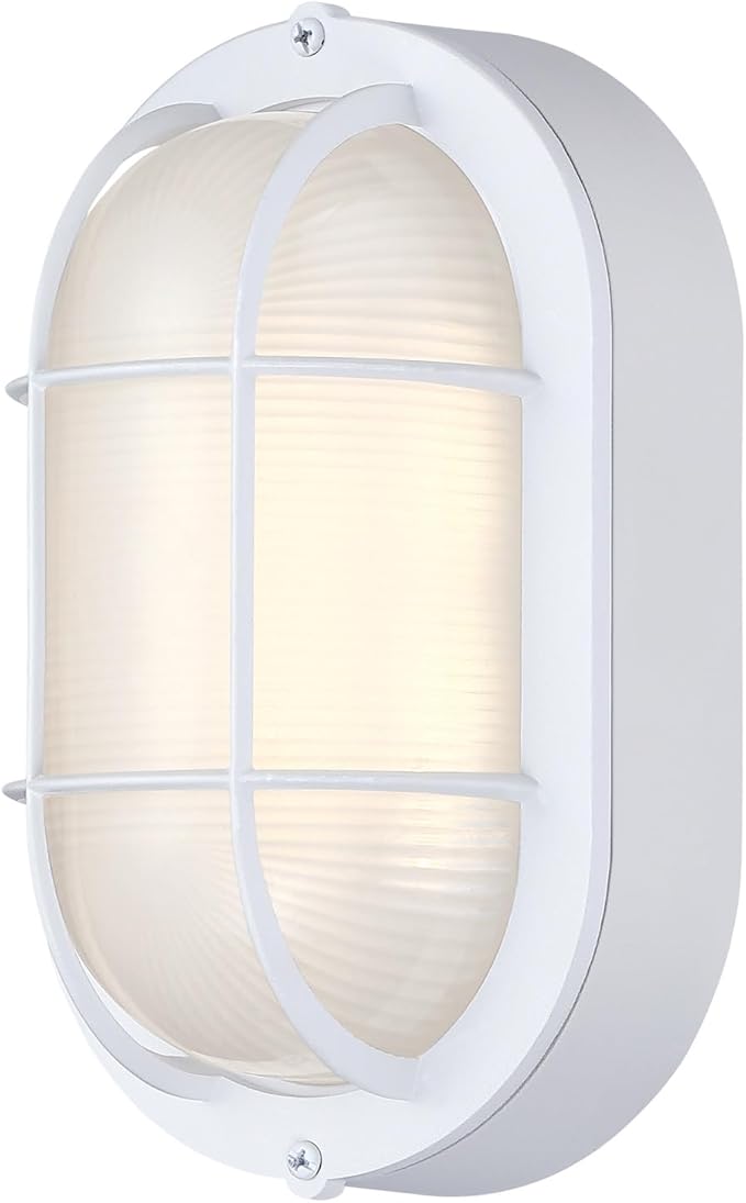 WISBEAM LED Bulkhead Light, Outdoor LED Wall Light for House, Dimmable, 6W Replace 60W, 450 Lumen 3000K Daylight White 80CRI, Waterproof, ETL Rated