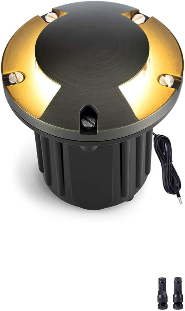 Gardenreet Brass Well Light - Low Voltage Outdoor Waterproof In-Ground Landscape Lighting, Ip65 Replaceable Bulb | Lumora