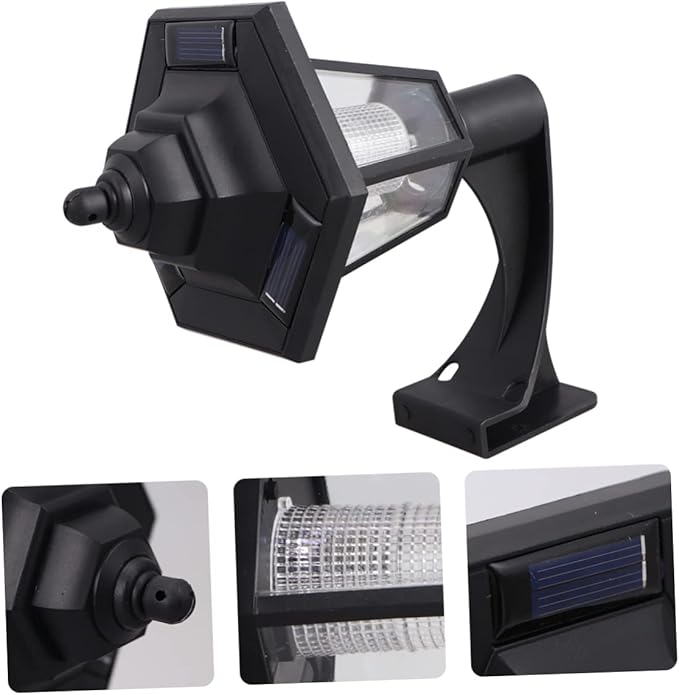 DOITOOL 6pcs Solar Powered Vintage Hexagonal Wall Light Decorative Outdoor Lamp for Garden and Terrace High Brightness Light