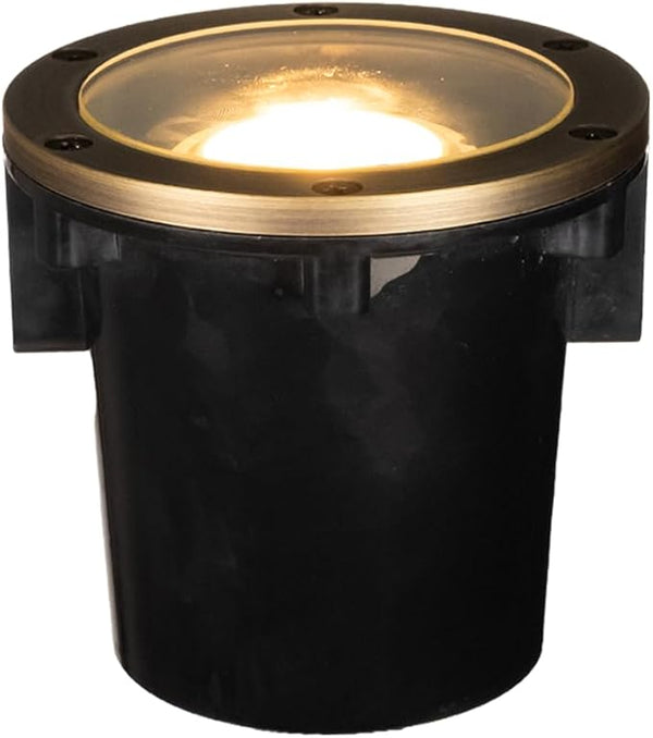 VOLT 12V 3-in-1 Waterproof IP68 Outdoor in-Grade Light with Brass Top (Bronze) for Low Voltage Landscape Lighting | Lumora