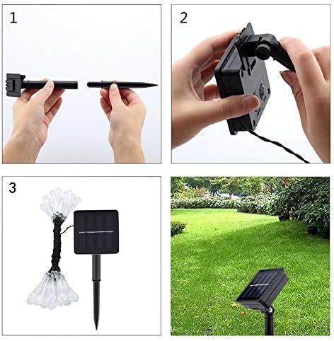 ELEOPTION Smartyard Led String Lights Solar Powered Outdoor Waterproof Night Light Decorative Lights for Outside Garden Camping Patio Party Holiday Wedding (Ball, Colorful)