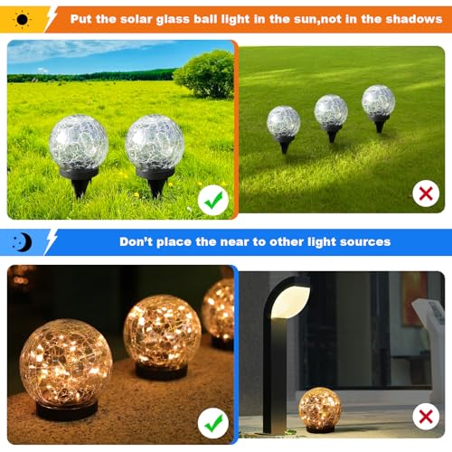 MLKNK Solar Globe Lights Outdoor Waterproof-Solar Balls-Solar Garden Lights Orbs (Pack of 3)