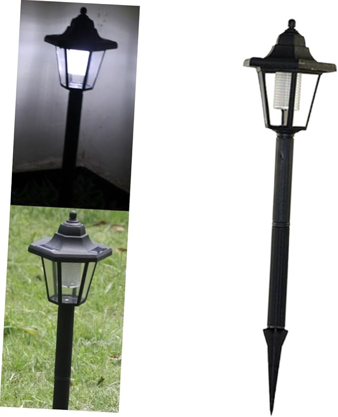 DOITOOL 2 Pcs Solar Powered LED Pathway Lights Hexagonal Outdoor Garden Lawn Landscape Lighting White Light for Patio Walkway