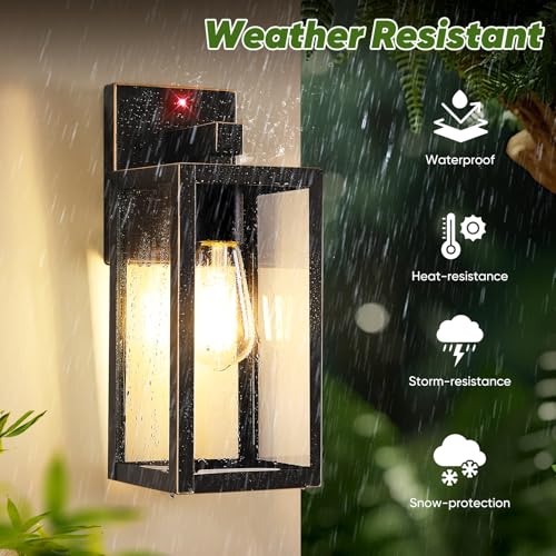 BesLowe 2-Pack 13” Upgraded Motion Sensor Outdoor Wall Lights, Bronze