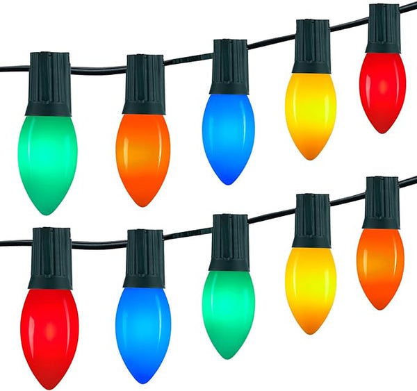 Vintage C9 LED Christmas Lights Outdoor, 150 Feet C9 String Lights with 75 Shatterproof C9 Bulbs, Waterproof | Lumora