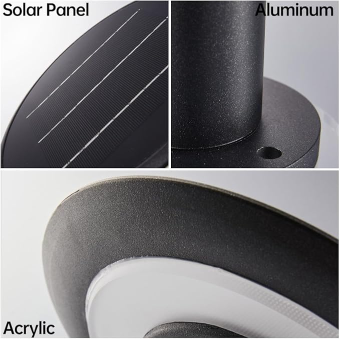 Solar LED Pathway Light Auto On/Off Landscape Lighting Die-cast Aluminum Rustproof Garden Path Light Outdoor IP65 Waterproof Solar Bollard Lights for Yard Doorway Patio Balcony