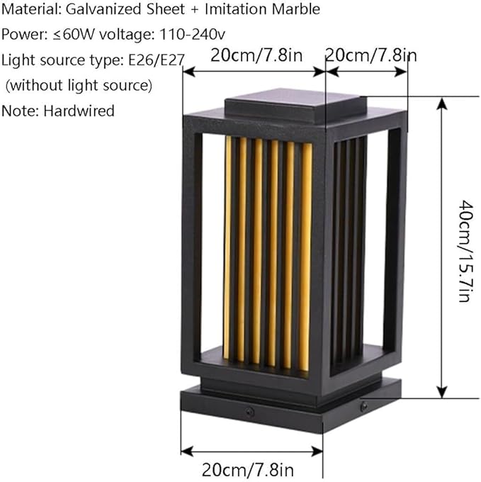Outdoor Garden Column Lamp Fixture Courtyard Decor Pillar Light New Waterproof Pole Lights, Low Floor for Lawns | Lumora