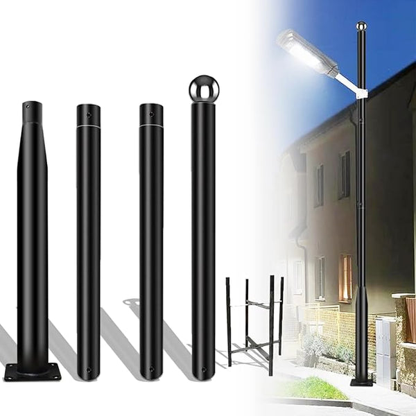 13Ft Tall Street Light Pole - Outdoor Metal Split Heavy Duty Street Lamp Post for Outside Large Solar Street Lights | Lumora