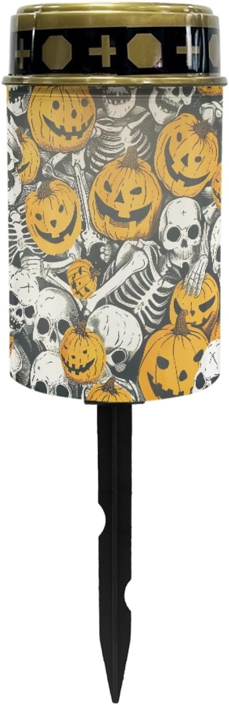 Pumpkin Skull Yard Solar Lights for Cemetery Led Light Dustproof Grave Lamp Sympathy Memorial Gift Lawn Decorations | Lumora