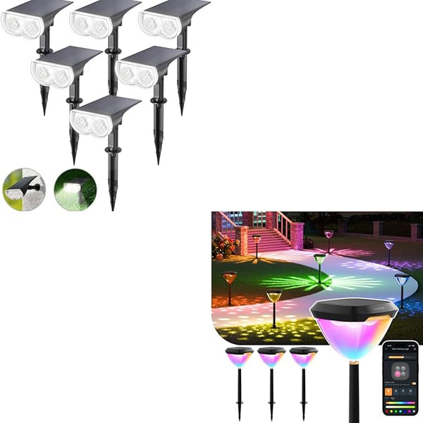 Linkind StarRay Lights with Smart Solar Pathway Lights SP6 - Outdoor Security Flood Light | Lumora