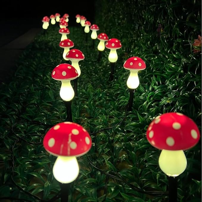 8pk,Cute Solar Lights,Outdoor Path Lights,8 Modes Waterproof Lamp Outside Garden Lights for Pathway Lawn Patio Yard Wedding Decoration