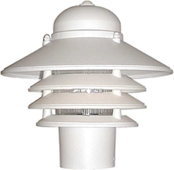 Solus Nautical Outdoor Post Top Light – Bollard Fixture for 3" Pole with LED Bulb, Black or White Finish | Lumora