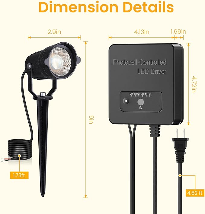 6W Landscape Lighting Kit, Low Voltage Landscape Lights with Transformer 100FT UL-Listed Wire & Connectors, 3000K | Lumora